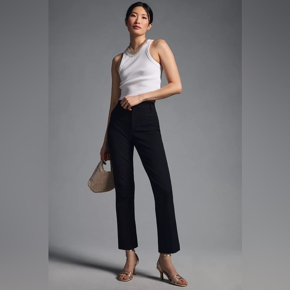 Maeve by Anthropologie Essential Kick Flare Crop Black Pants Sz 8 - Picture 8 of 14